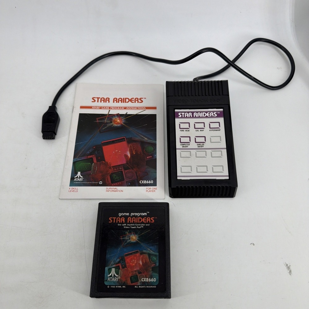 Atari 2600 Star Raiders Game Cartridge, Manual and Touch Pad,1982